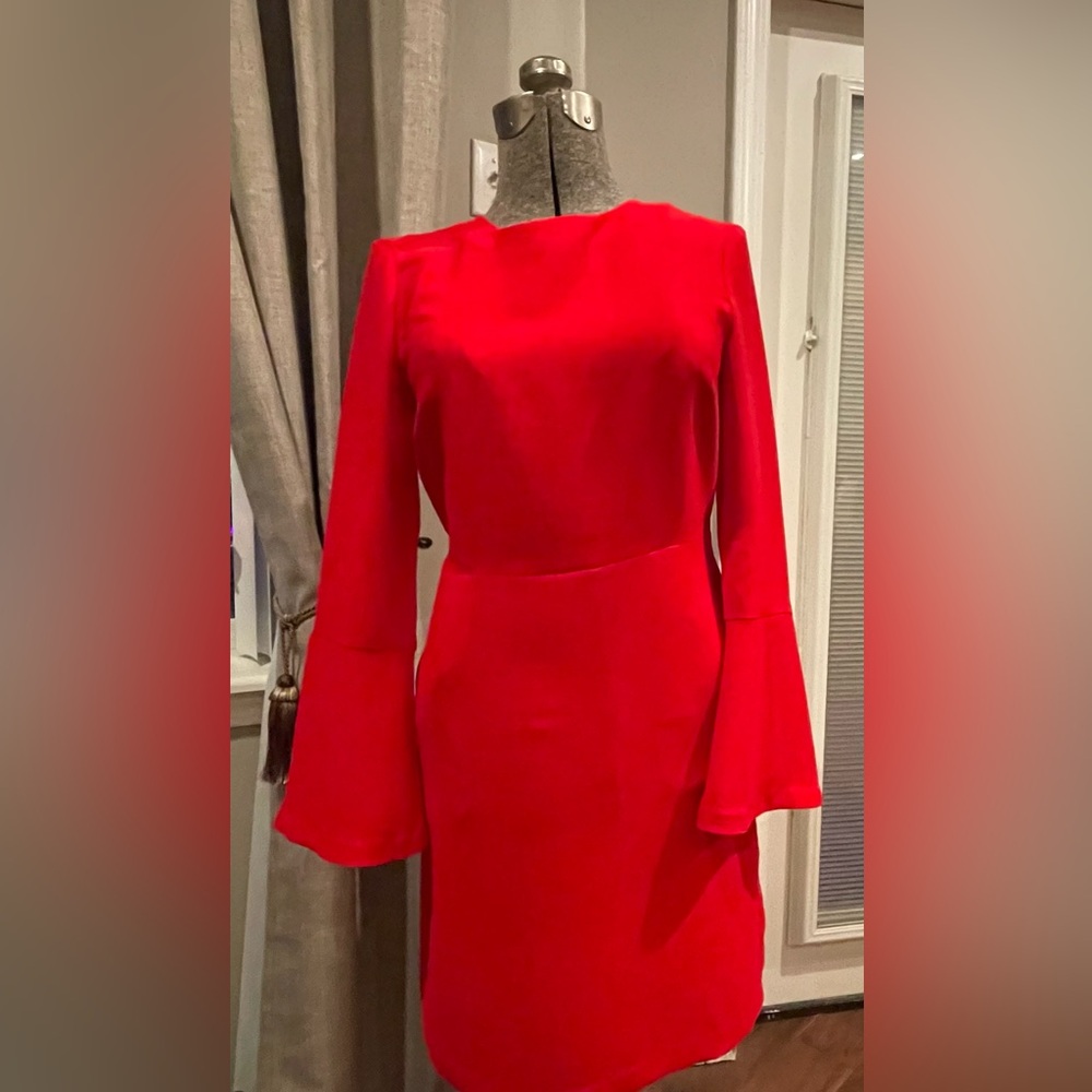 NWT Banana Republic Vibrant Red Long Sleeve Dress